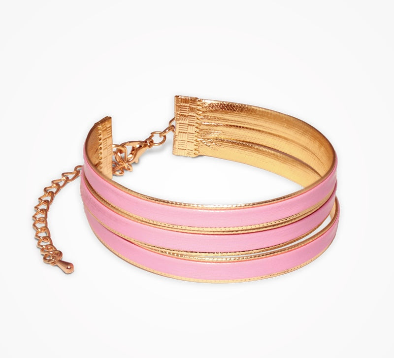 Leather strap pink