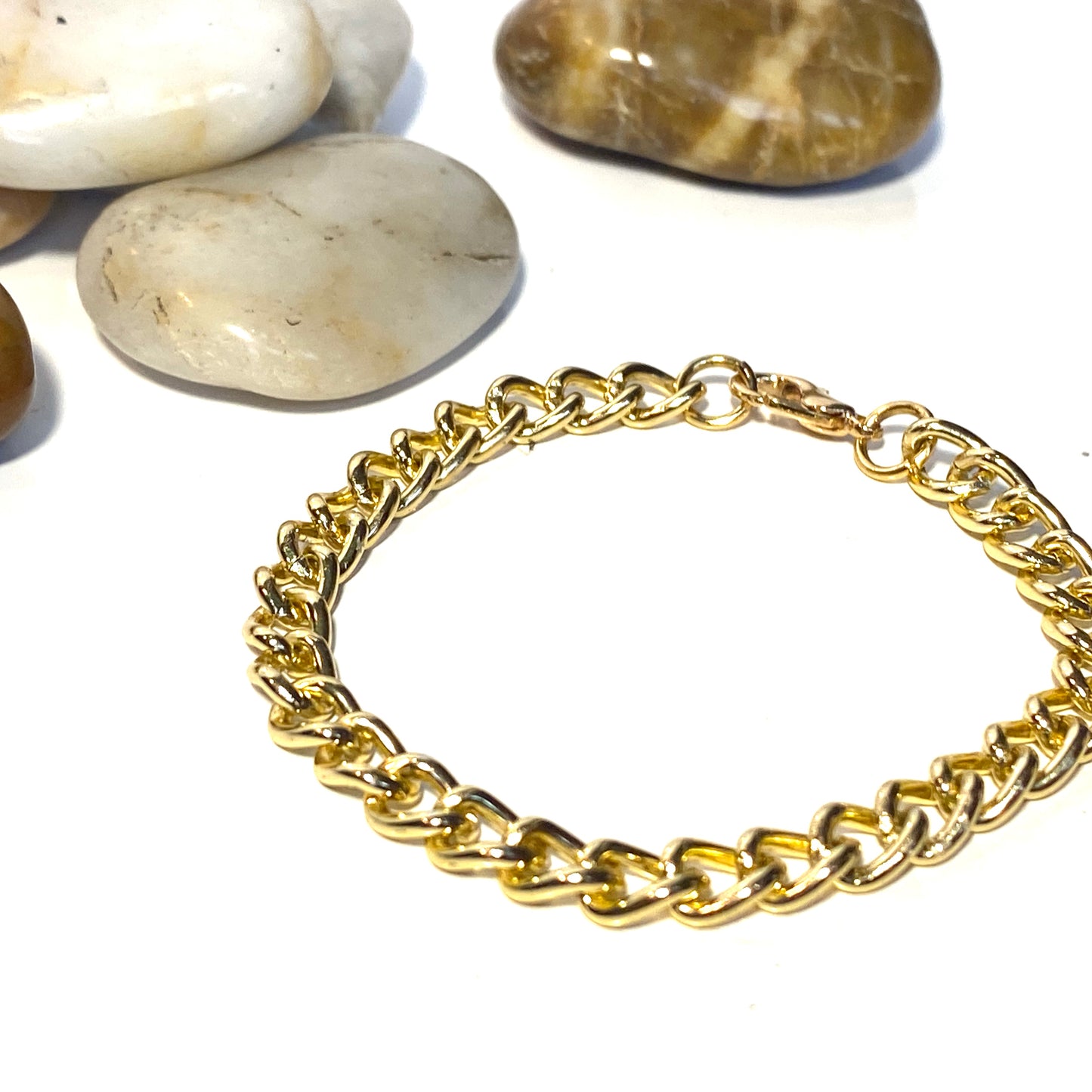 Armband curb kedja Ljusguld