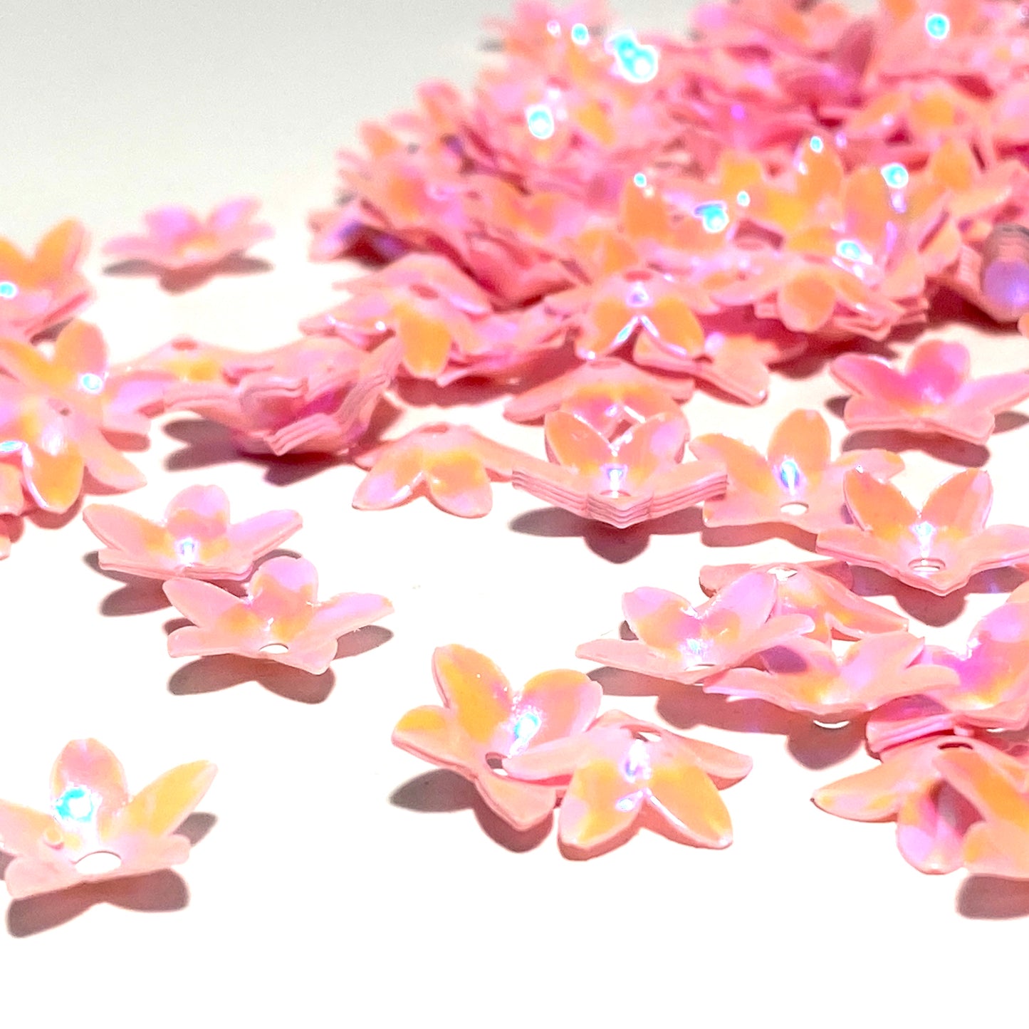 Storpack Paljett blommor Rosa
