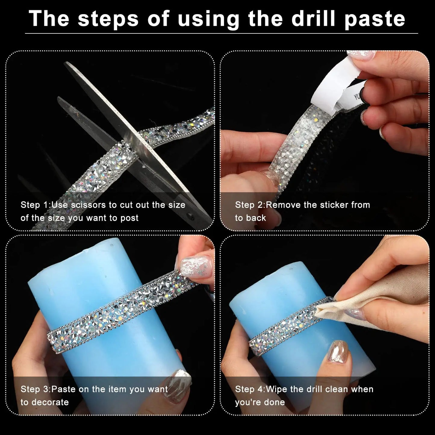 Rhinestone tape 4.5M in different colors