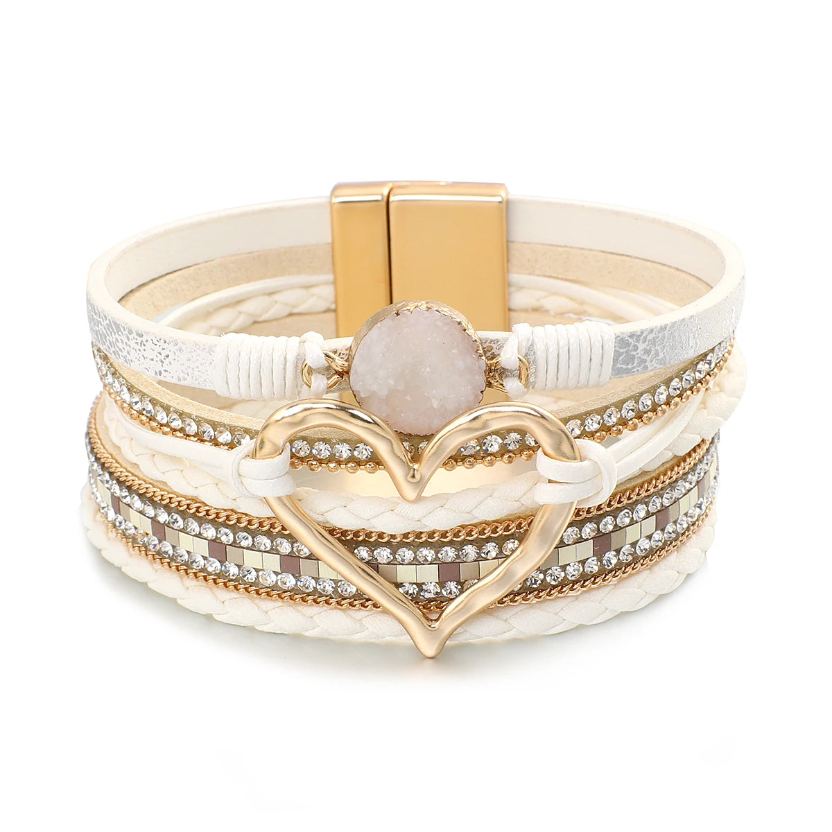 Armband läder snöre och metall länk
