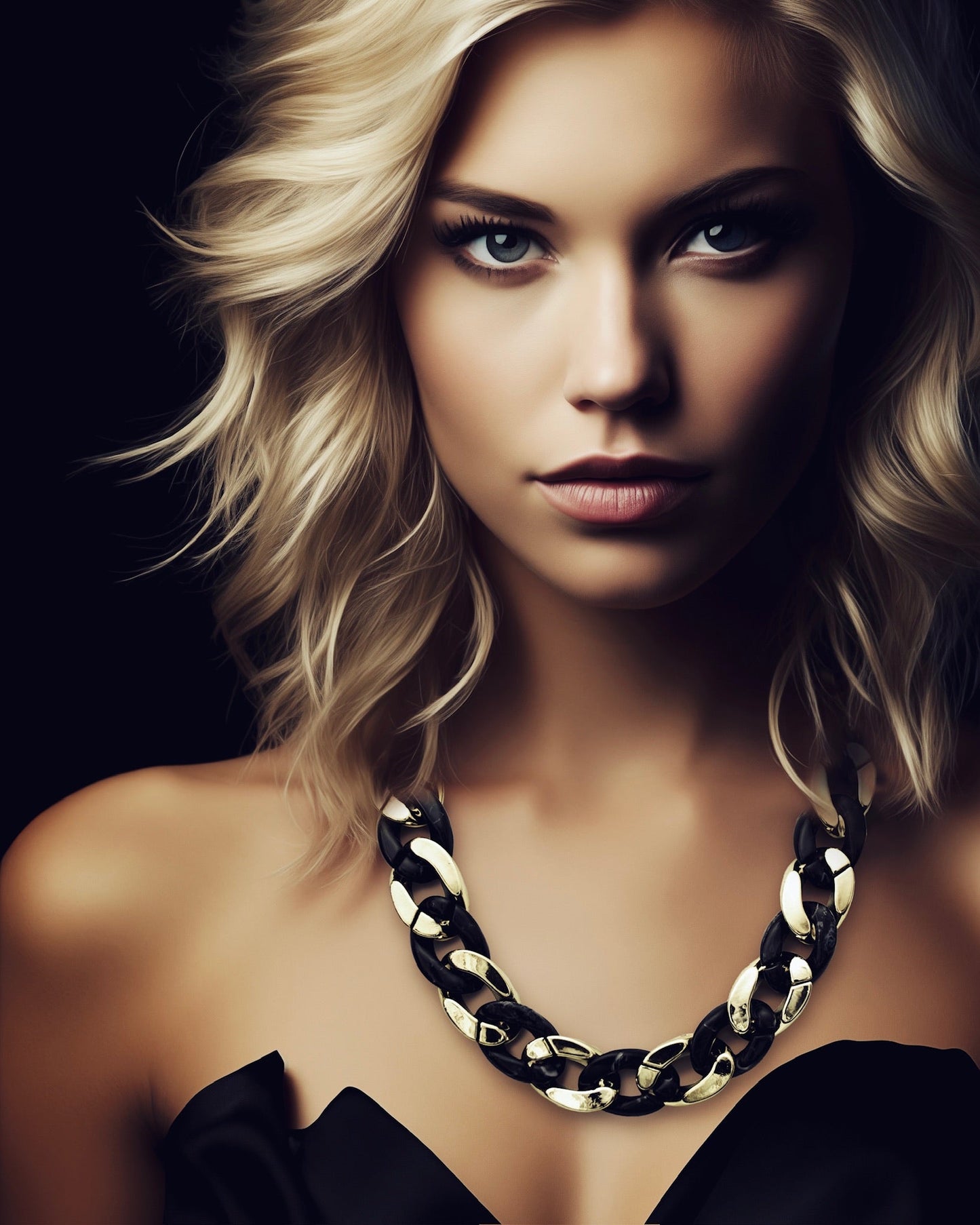 Necklace with large acrylic chain