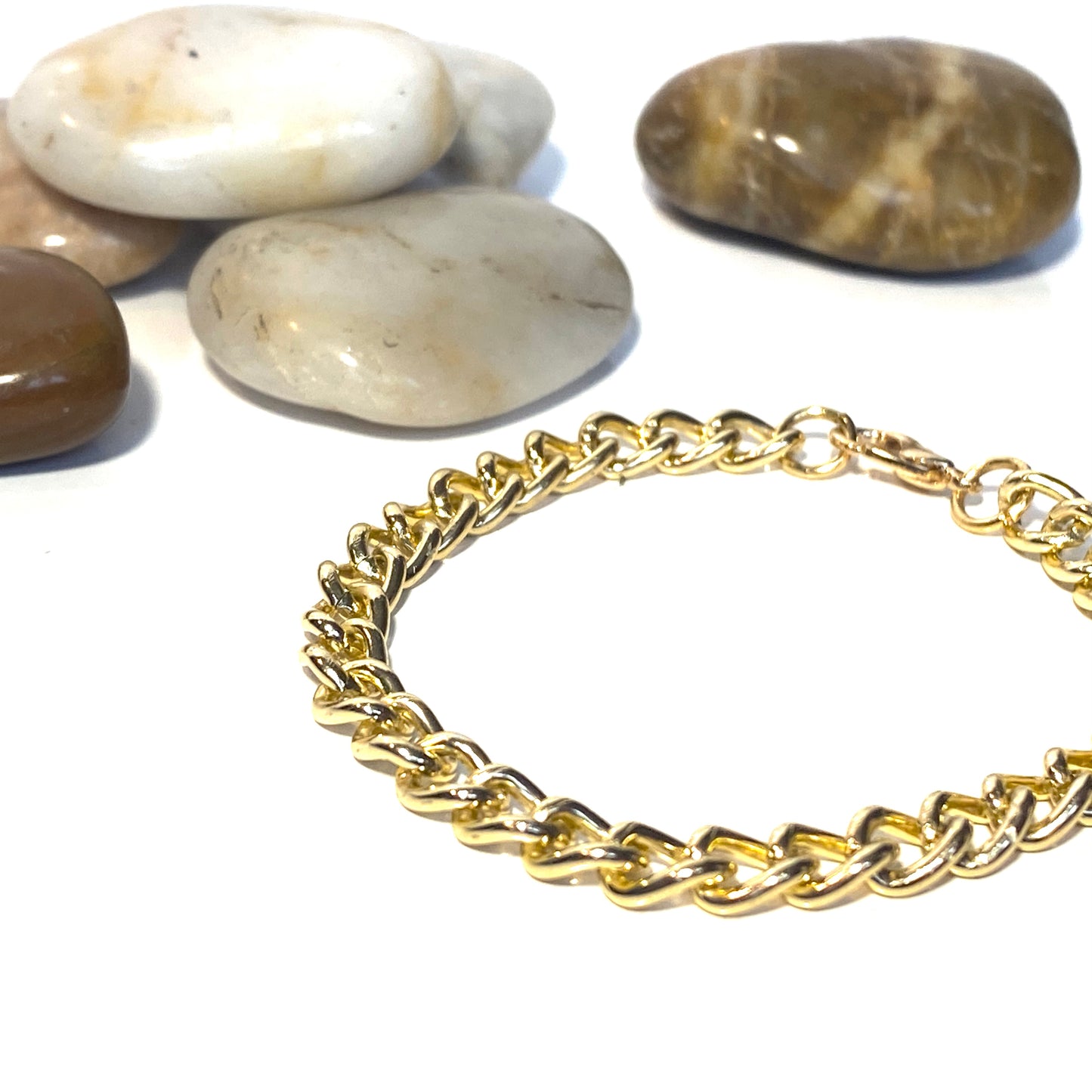 Armband curb kedja Ljusguld