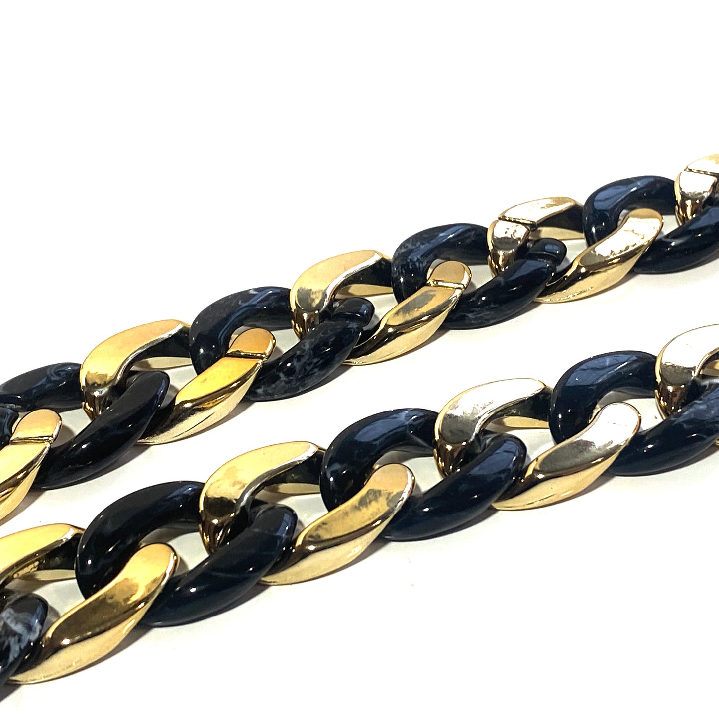 Curb chain black/gold Acrylic
