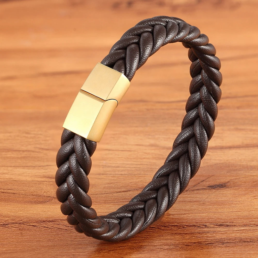 Armband flätad Läder snöre