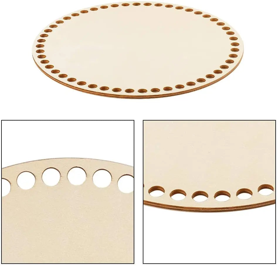 Wooden bottom for basket crochet
