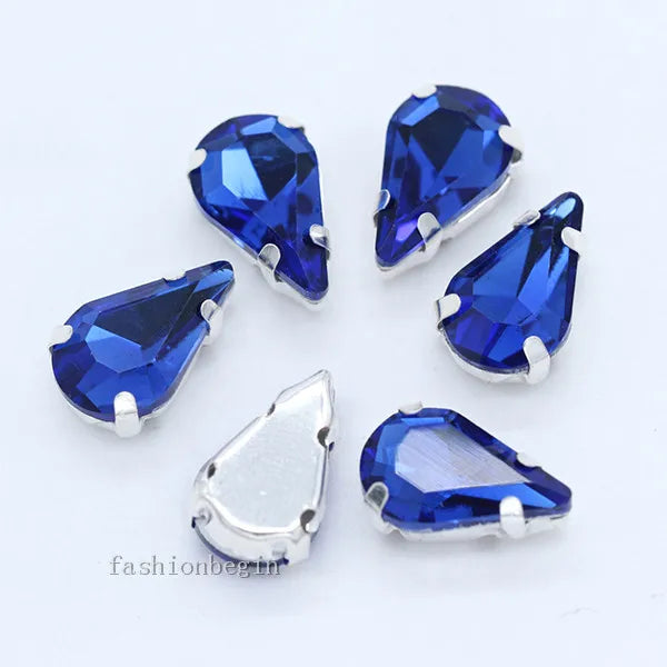 Droppformade strass stenar man syr fast