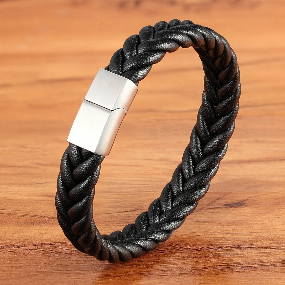 Armband flätad Läder snöre