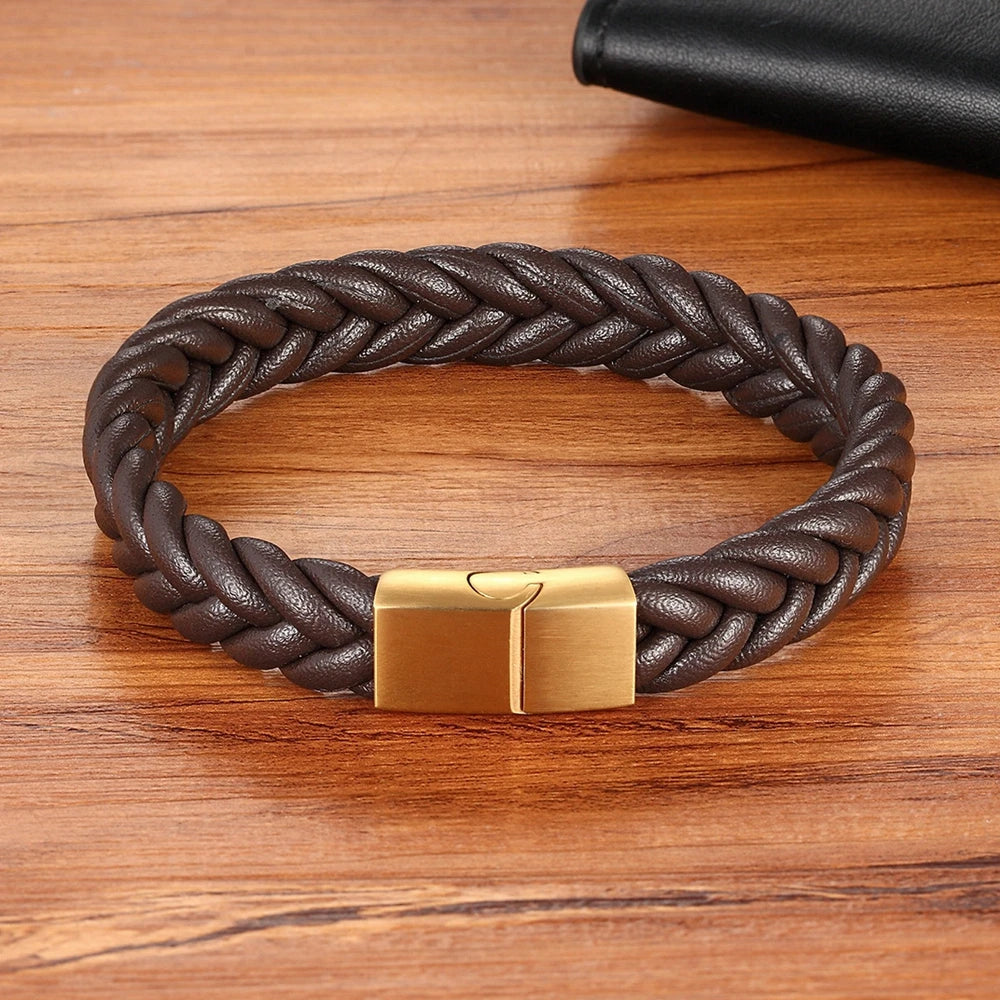 Armband flätad Läder snöre