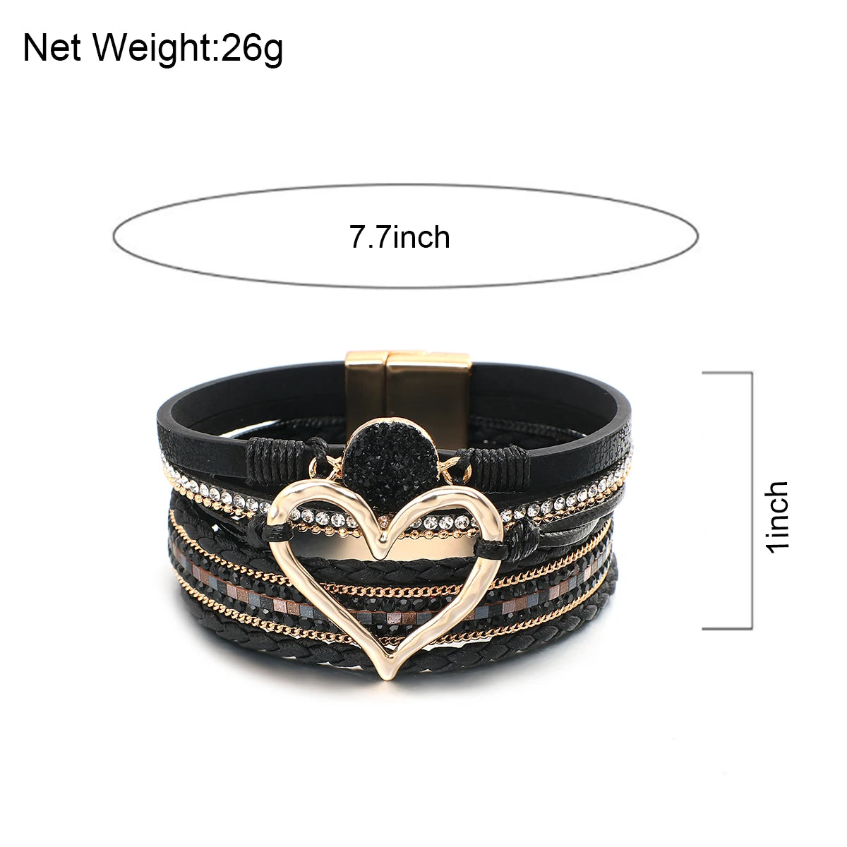 Armband läder snöre och metall länk