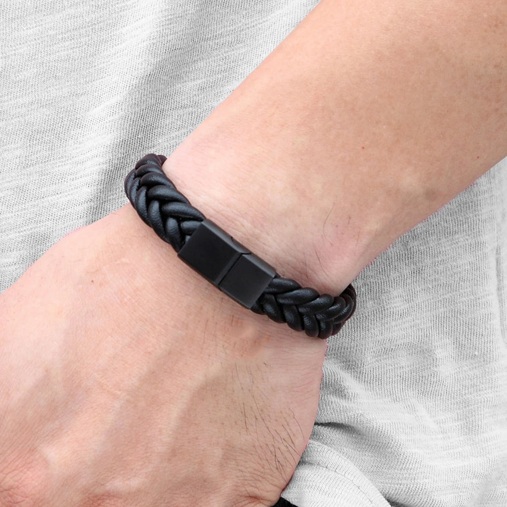 Armband flätad Läder snöre