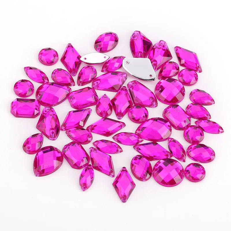 Mixed packaging with rhinestones in different shapes