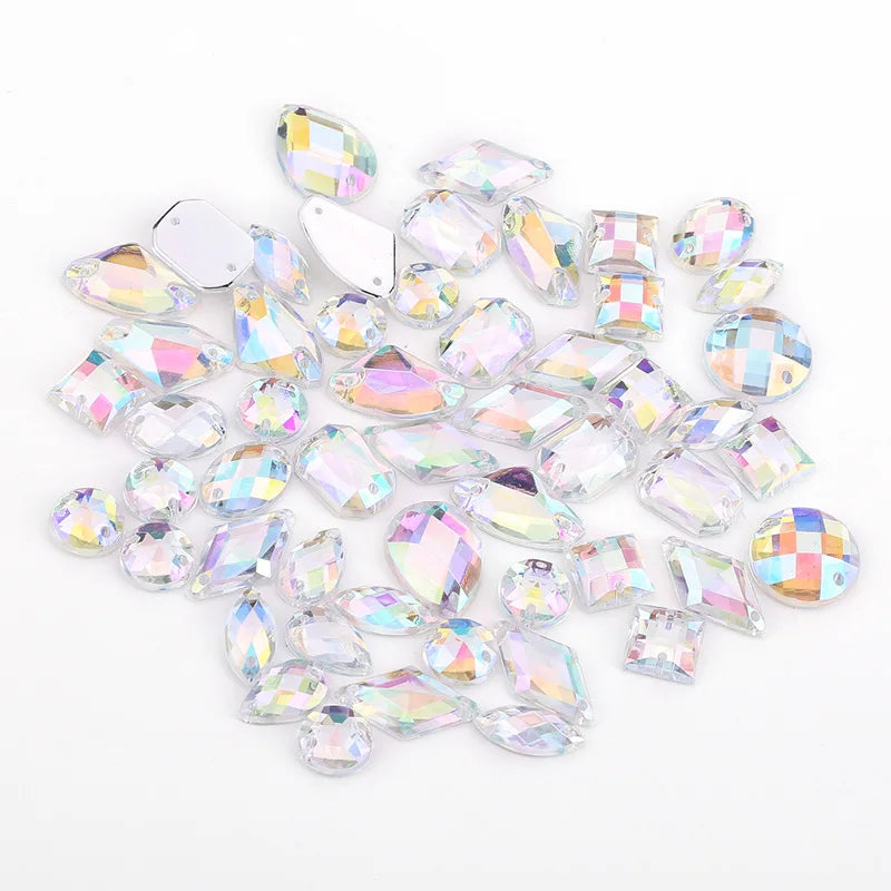 Mixed packaging with rhinestones in different shapes
