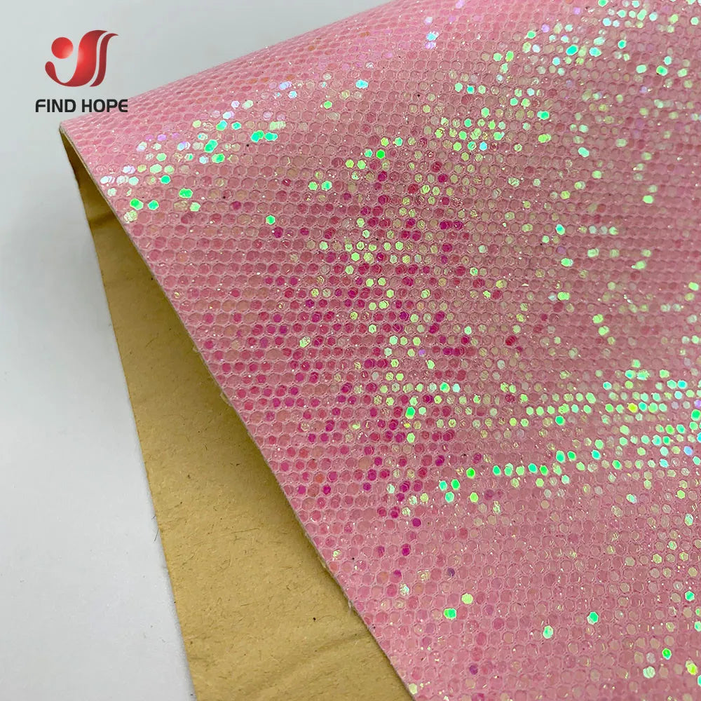 Leather fabric with glitter in different colors