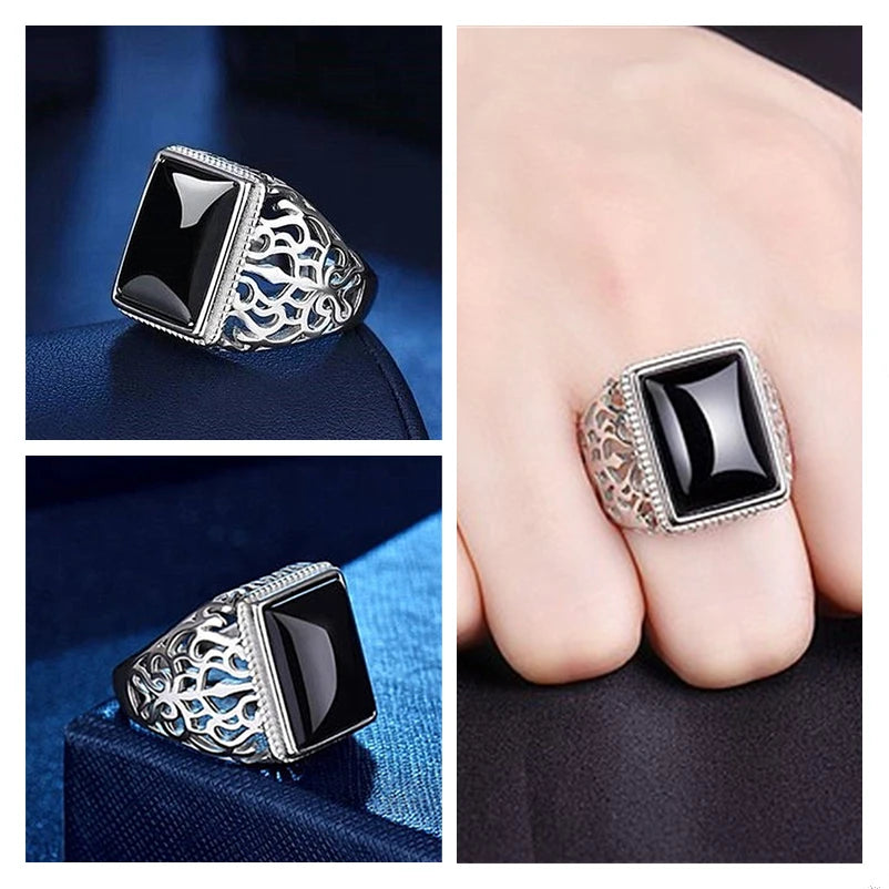 Wide ring in genuine silver with a crystal stone in the middle.