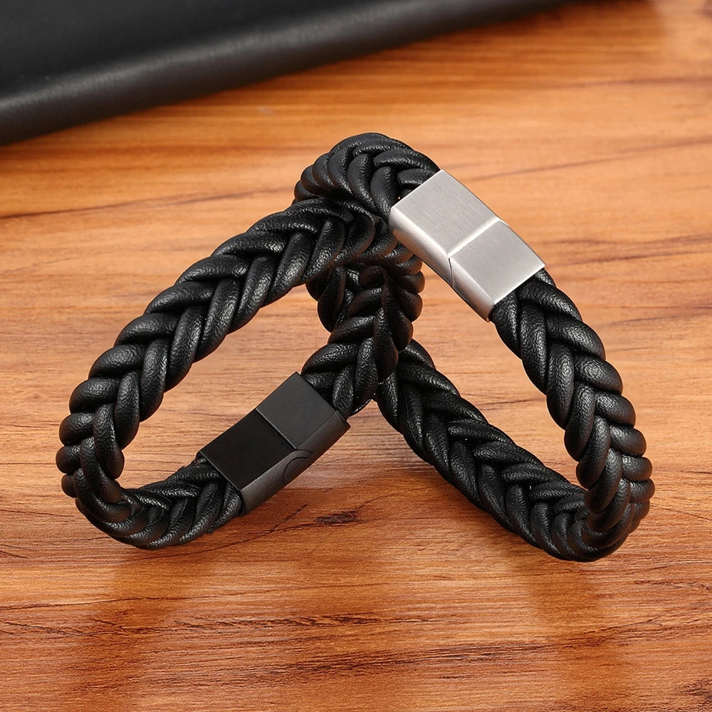 Armband flätad Läder snöre