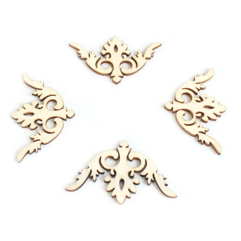 Floral patterned wooden parts