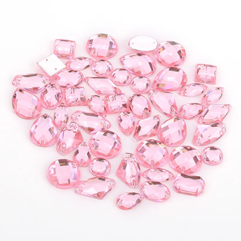 Mixed packaging with rhinestones in different shapes