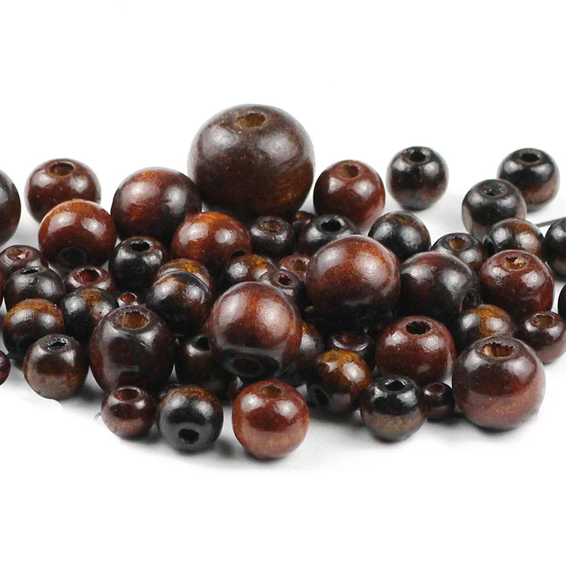 Dark brown wooden beads 10-500pcs