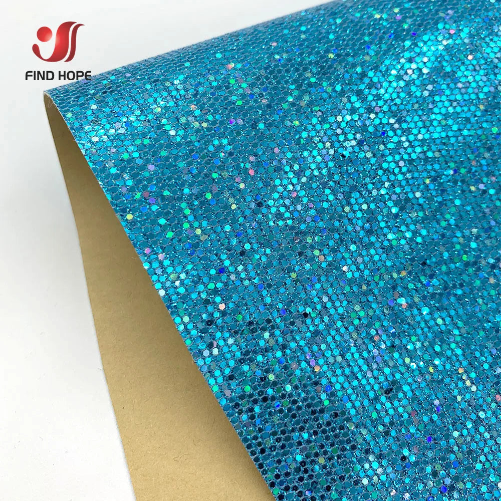 Leather fabric with glitter in different colors