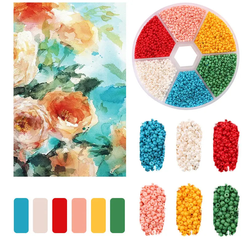 Pärllådor seed beads 2mm mix färg