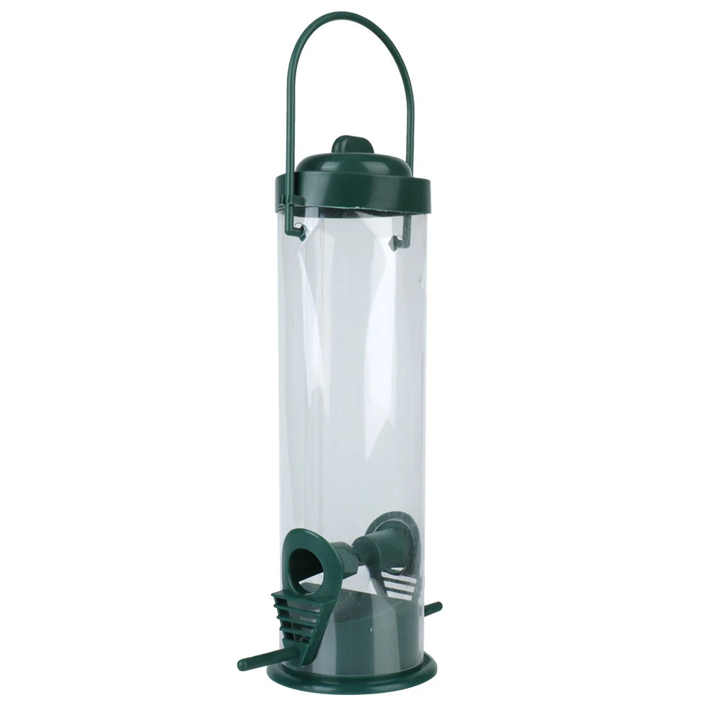 Container outdoor feeding birds.