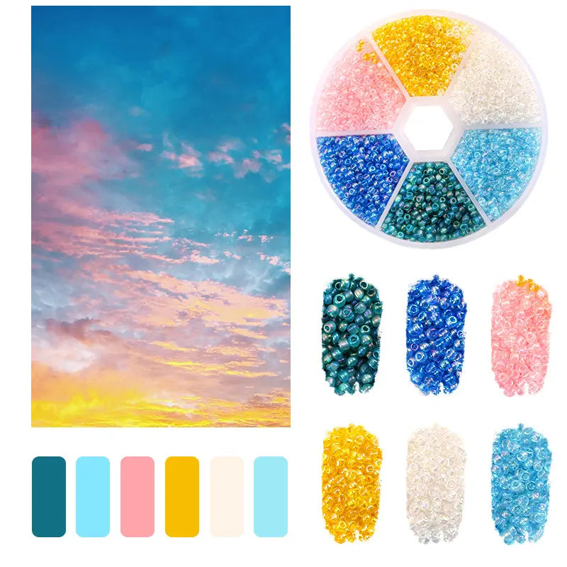 Pärllådor seed beads 2mm mix färg