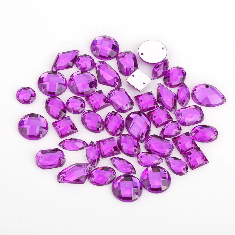 Mixed packaging with rhinestones in different shapes