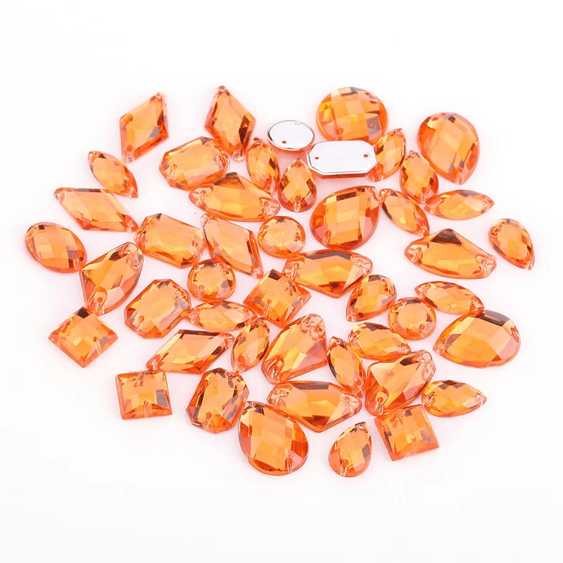 Mixed packaging with rhinestones in different shapes