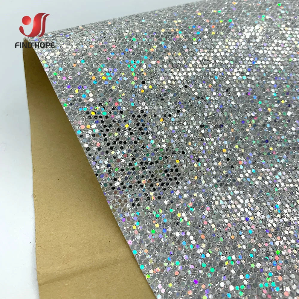 Leather fabric with glitter in different colors