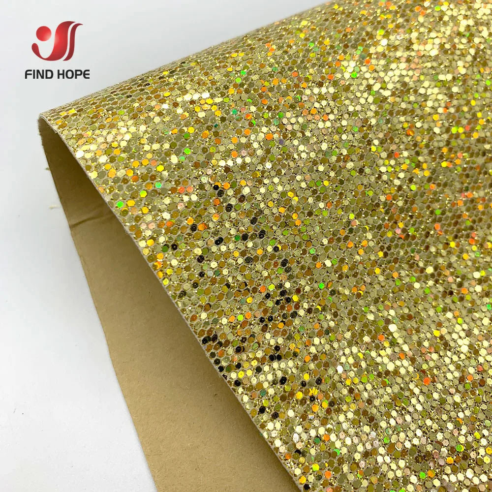 Leather fabric with glitter in different colors