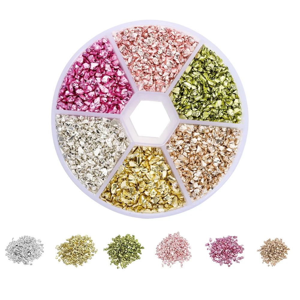 Broken glass decoration in different colors