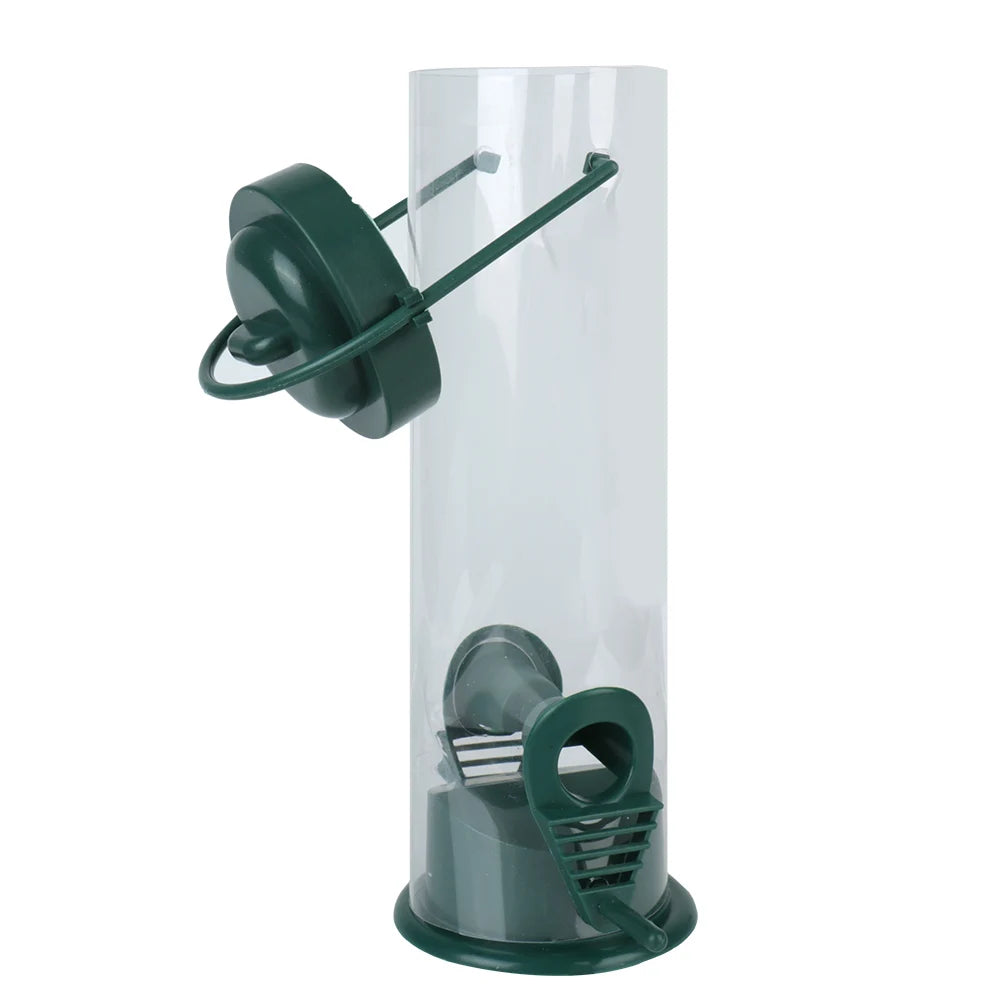 Container outdoor feeding birds.