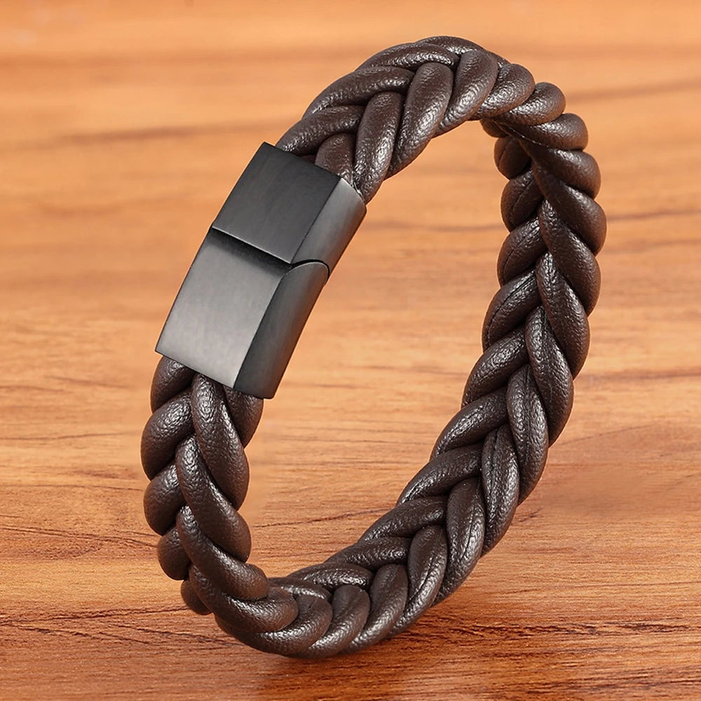 Armband flätad Läder snöre
