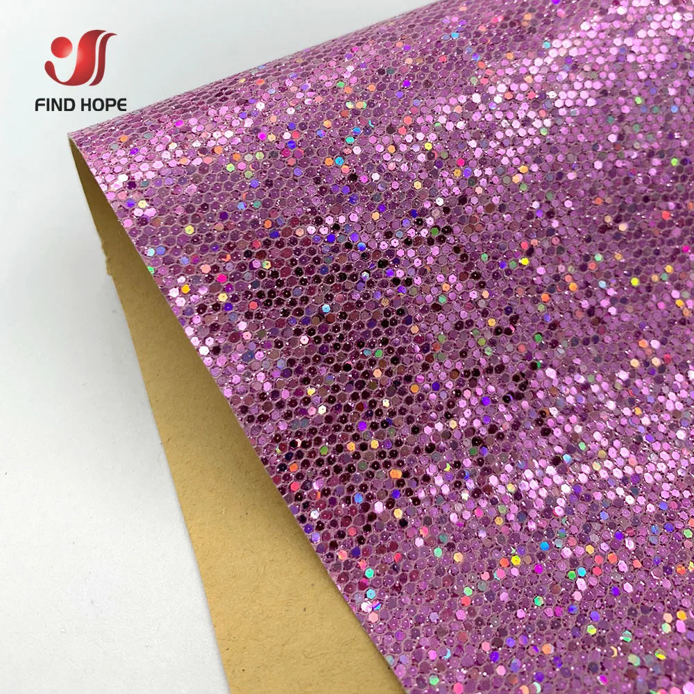 Leather fabric with glitter in different colors