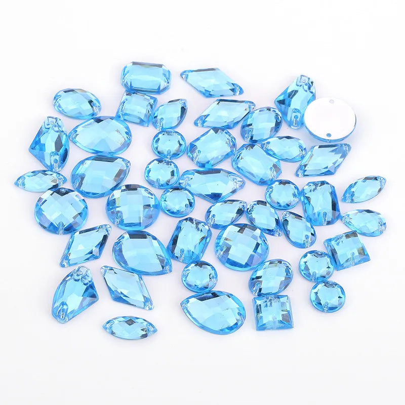 Mixed packaging with rhinestones in different shapes