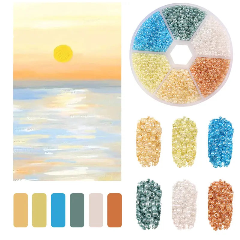 Pärllådor seed beads 2mm mix färg