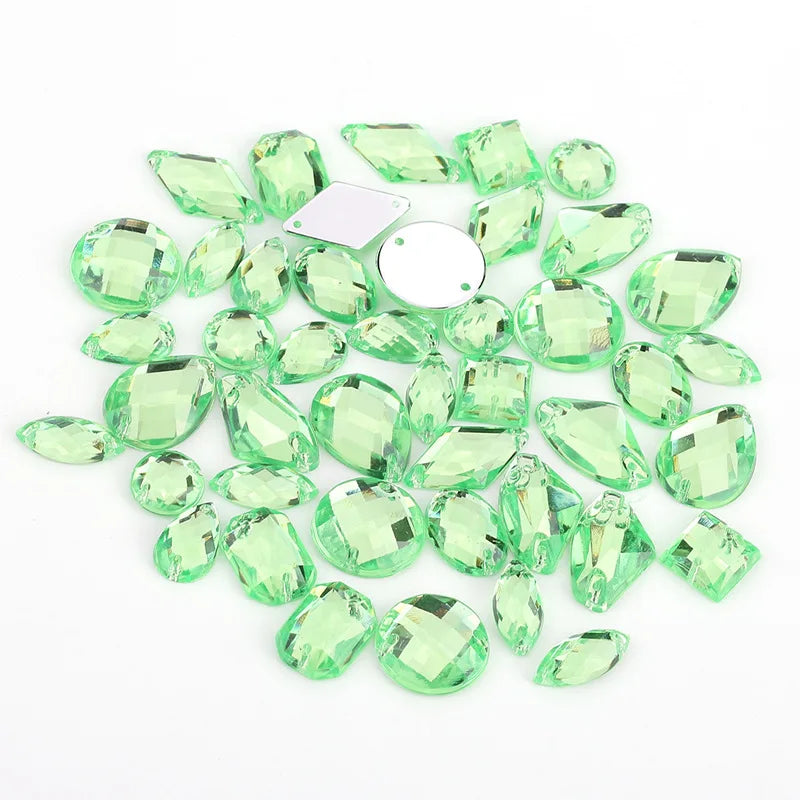 Mixed packaging with rhinestones in different shapes
