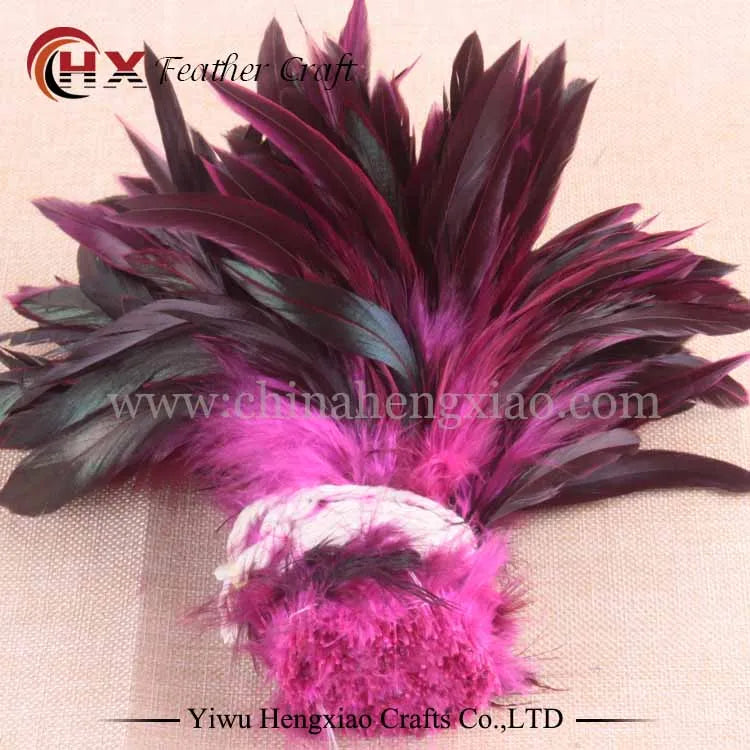 100pcs Two colored rooster feathers