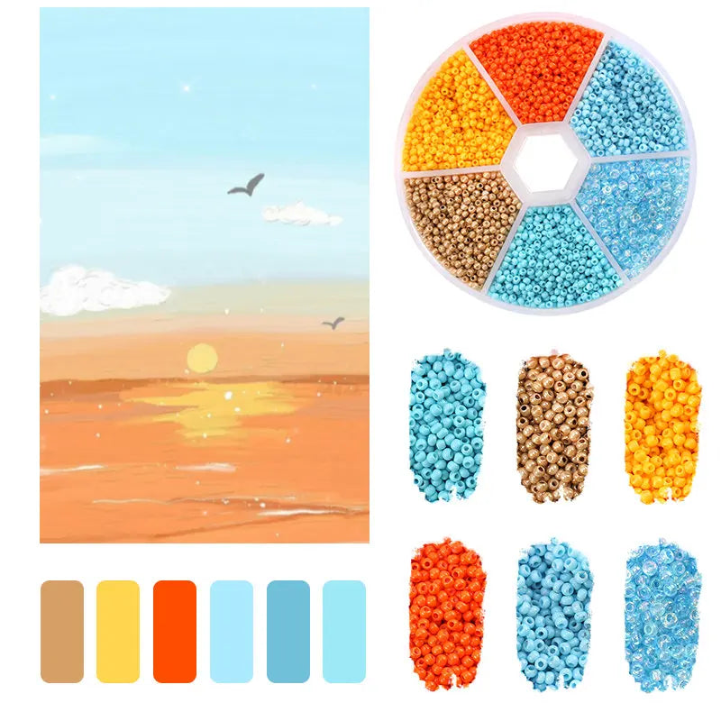 Pärllådor seed beads 2mm mix färg