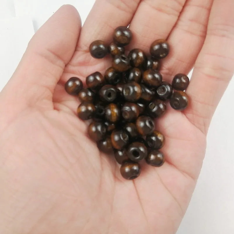 Dark brown wooden beads 10-500pcs