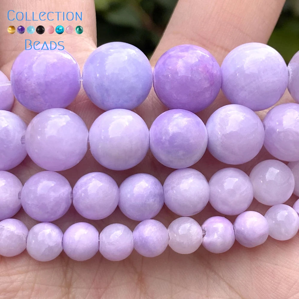 Ädelsten pärlor Natural Angelite jade i olika färger