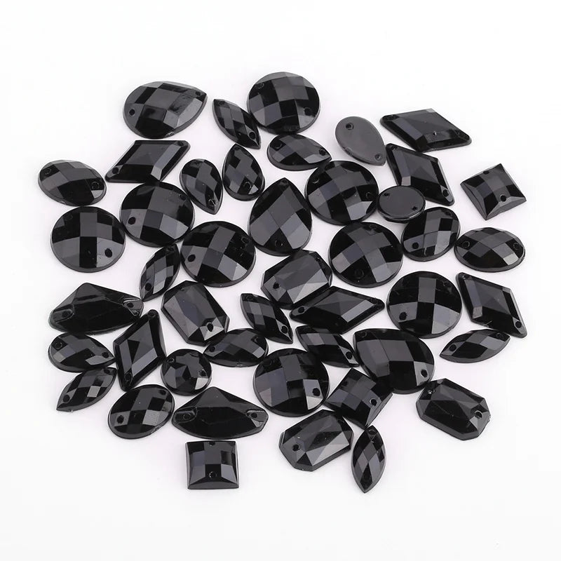 Mixed packaging with rhinestones in different shapes