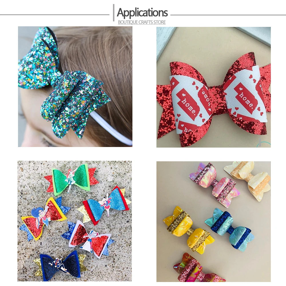 Leather fabric with glitter in different colors