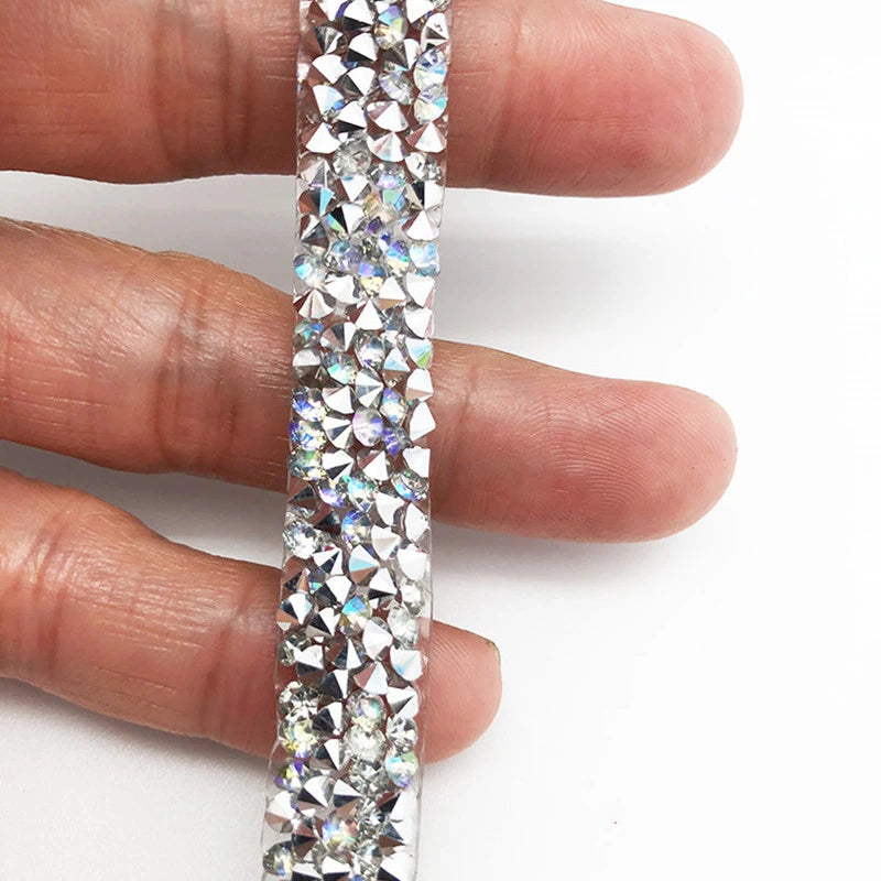 Strass band hot fix mixade färger