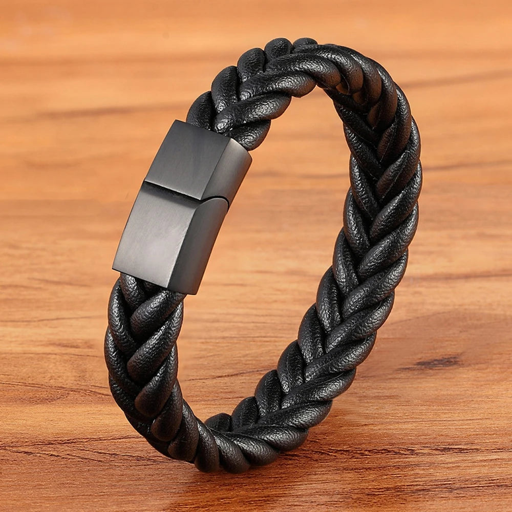 Armband flätad Läder snöre