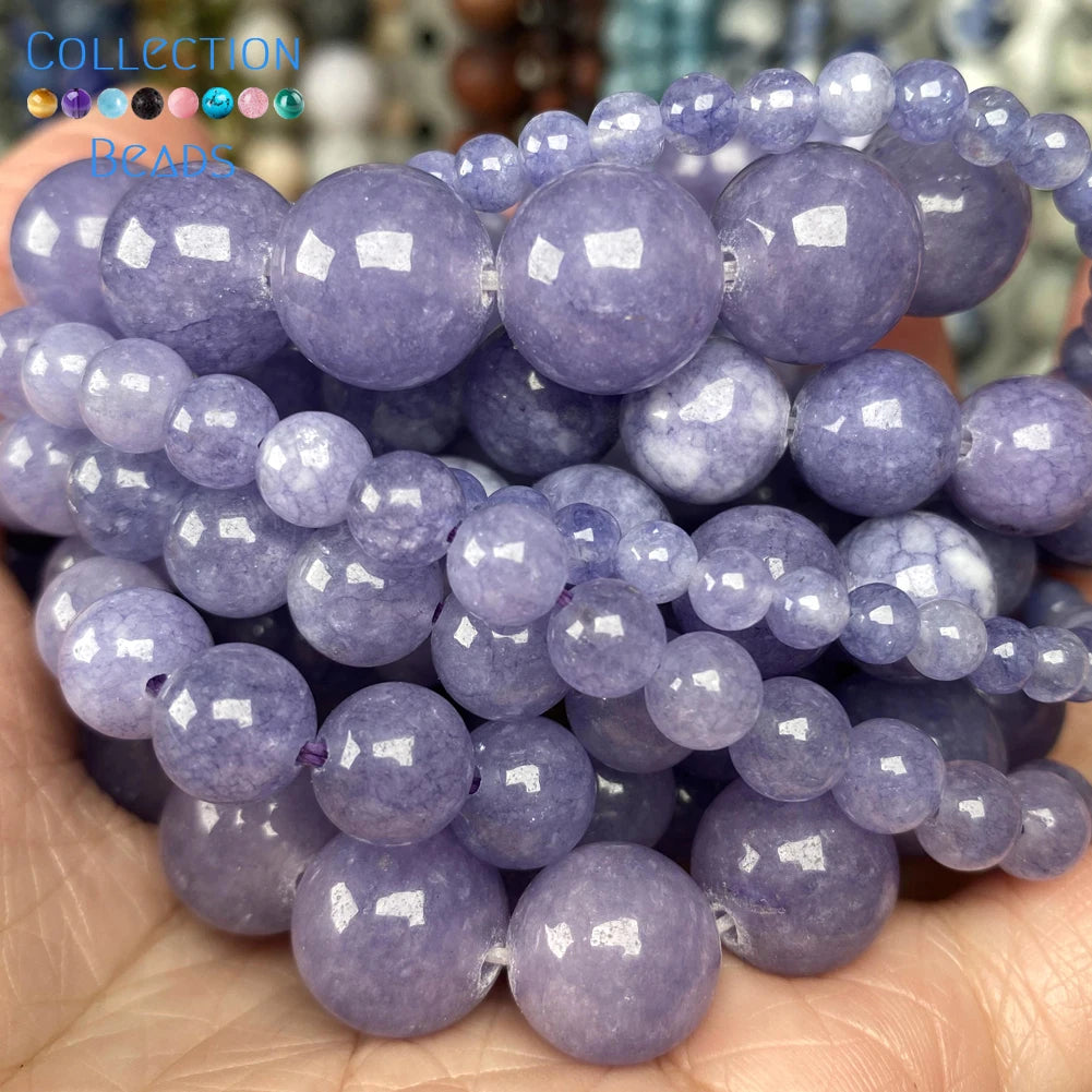 Ädelsten pärlor Natural Angelite jade i olika färger