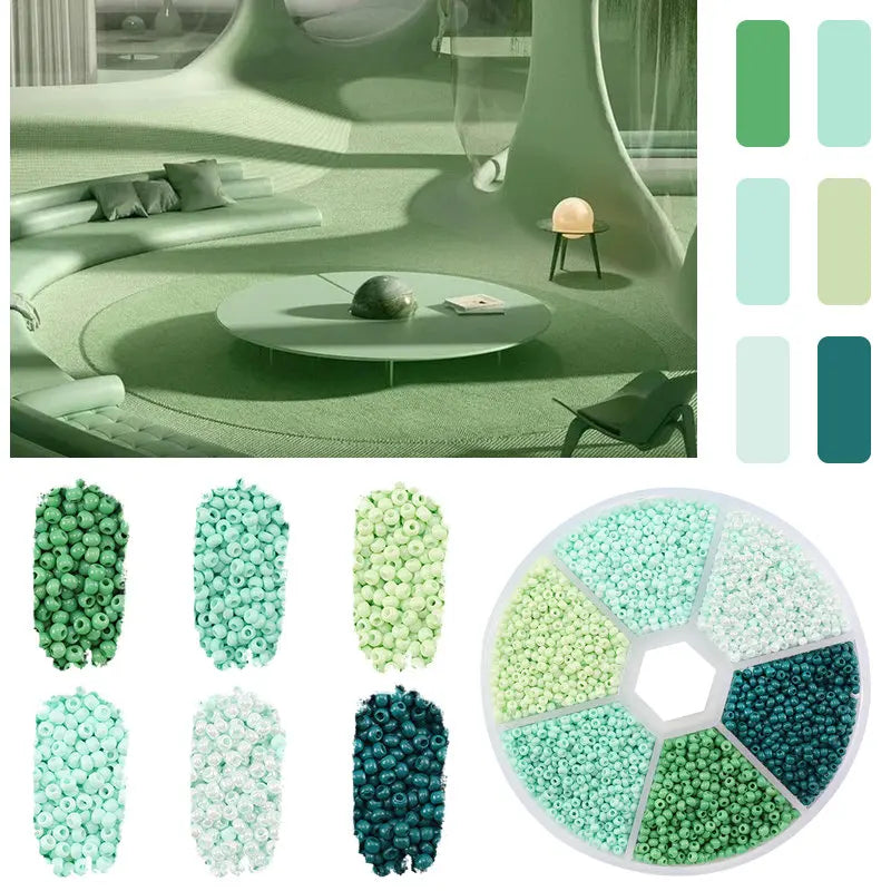 Pärllådor seed beads 2mm mix färg