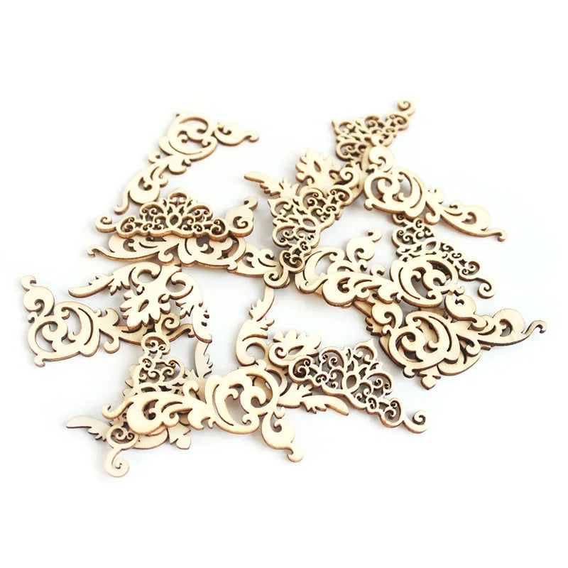 Floral patterned wooden parts