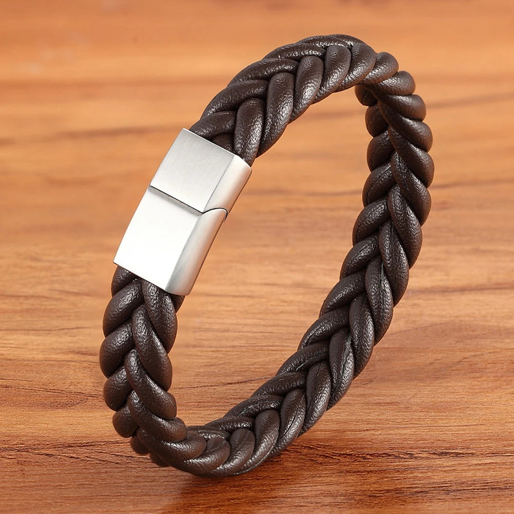 Armband flätad Läder snöre